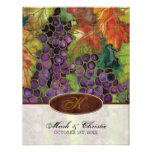 Monogrammed Wedding Invitation Autumn Grape Leaf