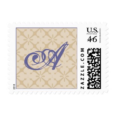 Monogrammed Wedding Save The Dates Postage Stamp