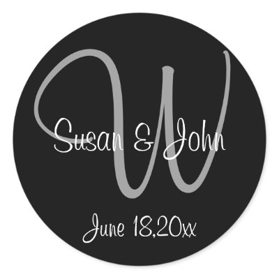 Monogrammed Wedding Stickers