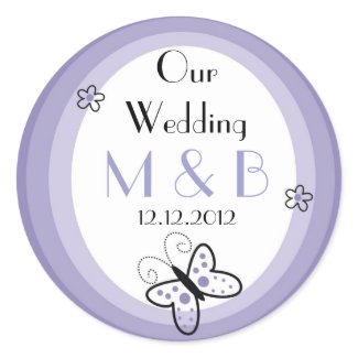 Monogrammed Wedding Stickers sticker