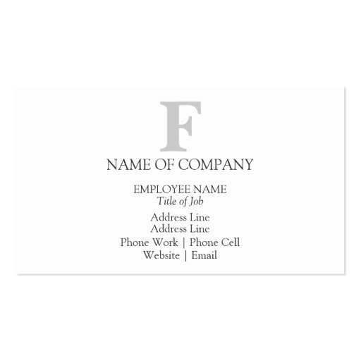 Monograms For Business Cards Profile Cards
