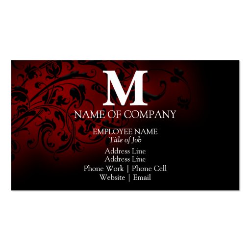 Monograms For BusinessCards Business Card Templates (front side)