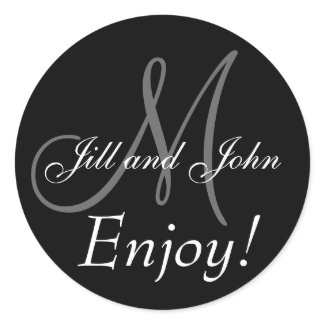 Monograms for Wedding Favor Labels sticker