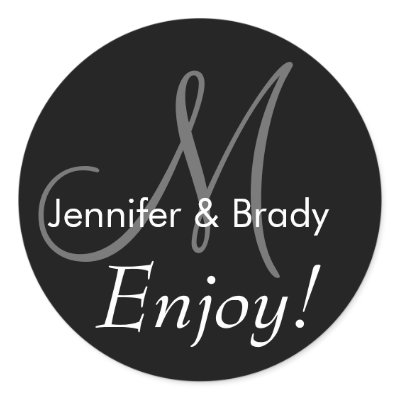 Monograms for Wedding Favours Labels Round Stickers