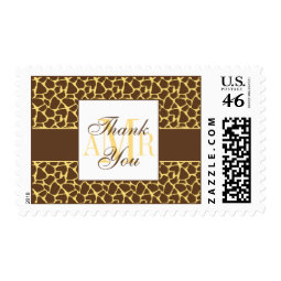 Monograms Safari Wedding Thank You Postage stamp