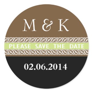 Monograms Save the Date Calendar Stickers sticker