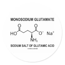 Monosodium Glutamate Sodium Salt Of Glutamic Acid Round Sticker
