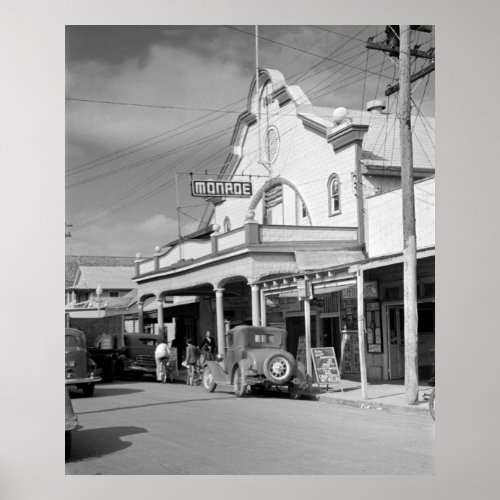 Monroe Cafe, Key West, 1930s print