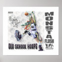 Monsta Flush Dinosaur Basketball posters