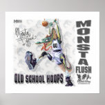 Monsta Flush Dinosaur Basketball Posters
