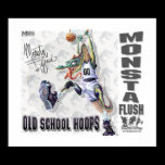 Monsta Flush Dinosaur Basketball Posters