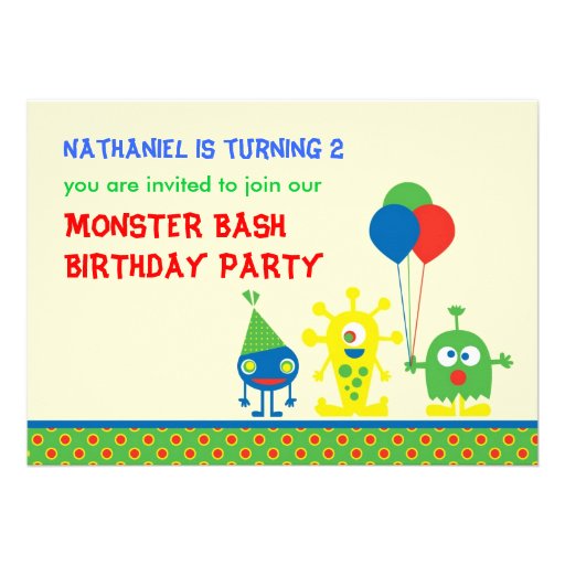 Monster Bash Birthday Party Invitation