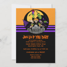 Monster Bash Halloween Party Invitation - Perfect invitation for a Halloween Costume Party! Start your Halloween party off right with our great A Haunting Halloween Party Invitation and get ready for a spooky night of fun! Customize with your personal information & your set to go.