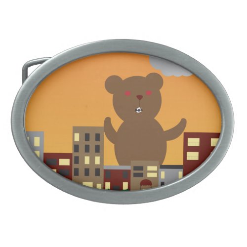 Monster Bear Oval Belt Buckles