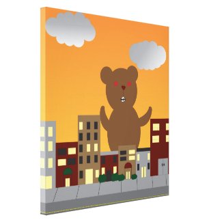 Monster Bear Wrapped Canvas Gallery Wrap Canvas