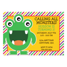 Monster Birthday Party Invitation
