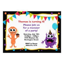 Monster Birthday Party Invitation