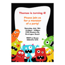 Monster Birthday Party Invitation