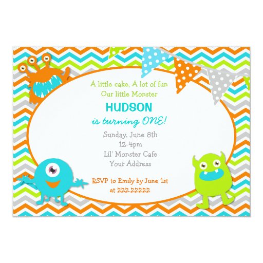 Monster Birthday Party Invitations (front side)
