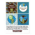 MONSTER Boy Baby Shower Cupcake Topper Peek a Boo Post Cards