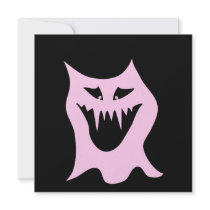 Monster Cartoon, Black and Pink. Personalized Invitations