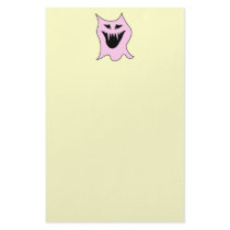 Monster Cartoon, Black and Pink. Stationery Paper