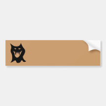 Monster Cartoon, Black. Bumper Stickers