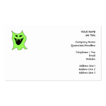 Monster Cartoon. Green and Black. Business Card Templates