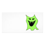Monster Cartoon. Green and Black. Personalized Photo Card