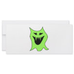 Monster Cartoon. Green and Black. Rack Card Design
