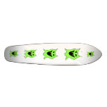 Monster Cartoon. Green and Black. Skateboard
