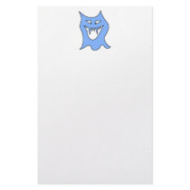 Monster Cartoon in Blue. Customized Stationery
