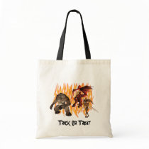 Monster Demon Gremlin Flames Halloween Tote Bag