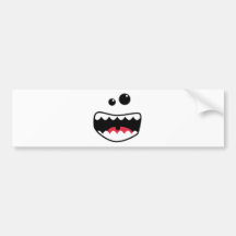 Monster face bumper sticker