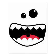 Monster face postcard