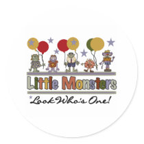 Monster First Birthday stickers