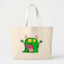 Monster Funny Comic Drawing Cartoon Cute Happy Canvas Bags