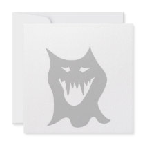 Monster Ghost Cartoon in Gray. Personalized Invite