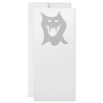 Monster Ghost Cartoon in Gray. Full Color Rack Card
