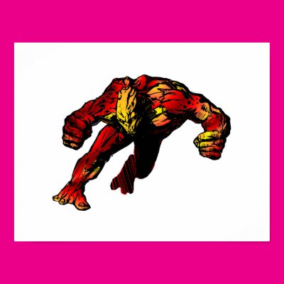 Monster in Red and Yellow Zazzle_print Monster in Red and Yellow Zazzle_print