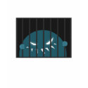 Monster Kingpin Jailed! blue T-shirt