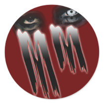 Monster Man MM Scary sexy Gothic eyes girls guys stickers by gothtshirts Monster Man MM Scary sexy Gothic eyes girls guys stickers