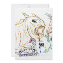 Monster marker sketch, beast fantasy scary custom invites