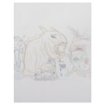 Monster marker sketch, beast fantasy scary custom letterhead