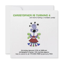 Monster Mash · Blue Four-Eyed Monster Invite