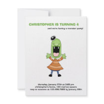 Monster Mash · Green One-Eyed Monster Invitations