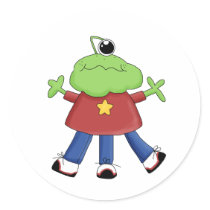 Monster Mash · Green One-Eyed Monster stickers by CSCountryCuties Monster Mash · Green One-Eyed Monster stickers