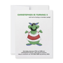 Monster Mash · Green Screw-Eyed Monster Personalized Announcement