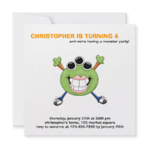 Monster Mash · Green Three-Eyed Monster Custom Invitation