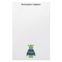 Monster Mash · Green Three-Eyed Monster Custom Stationery